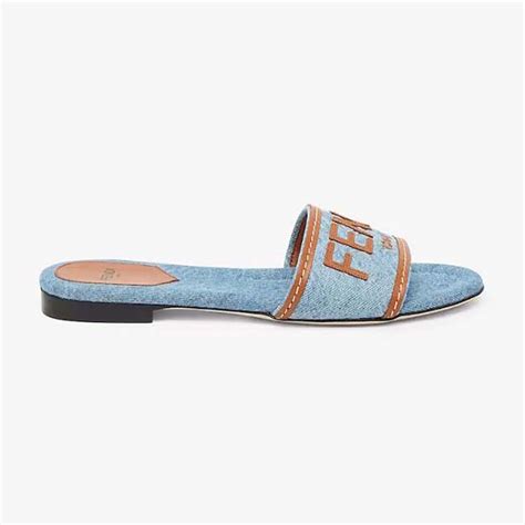 women fendi slides|fendi denim slides.